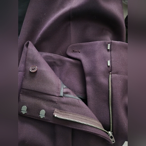 3.1 Philip Lim 100% Wool Wide Leg High Waisted Burgundy Pant Sz 4 - Picture 3 of 10